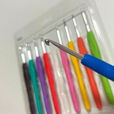 코바늘 세트 9종 뜨개질 도구 컬러풀 손뜨개 바늘 핸드메이드 공예용품 취미용, 1개