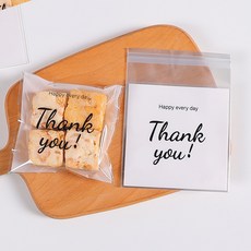 포장봉투 땡큐 100장 비닐봉투 opp 포장지 사탕 쿠키 선물포장 비닐포장지 사탕포장 학원 학교 어린이집 카페 답례품 새학기 선물 포장비닐 감사선물