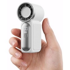 Gaiatop 휴대용 미니 팬 6가지 속도 16900 RPM 고속 개인 LED 디스플레이 USB 충전식 메이크업 여행 야외용 끈이 있는 여성 소녀 선물 블랙 1738, 2-화이트