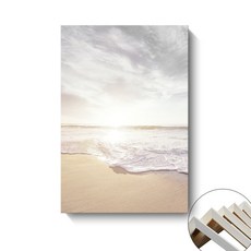 北歐風格 裝飾畫 大海 沙灘 蘆葦 客廳 餐廳 臥室 掛畫 原木風 簡約 內框無框畫, 1個, 內框畫C,40x60cm