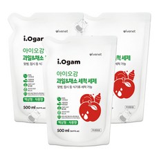 아이오감 과일&채소 세척 세제 액상형 리필, 500ml, 3개