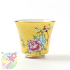 WZK 다기 찻잔 50ml 옐로 전통찻잔세트 명품찻잔세트