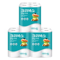 크리넥스 안심 천연펄프 키친타월, 120매, 12개
