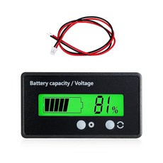 MUQIDA 12V 24V 36V 48V 60V 72V 84V 골프 카트 배터리 미터 LCD 디스플레이 백라이트가 있는 용량 전압계 자동차 카트용 산성 및 리튬 이온 표시기, 초록색
