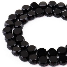 DIQIO 주얼리 제작용 6mm 스파클 플랫 크리스탈 비즈 - 팔찌용 코인 스페이서 라운드 슬라이스 93-100개 레이크 블루 AB 164529, 8mm, 블랙