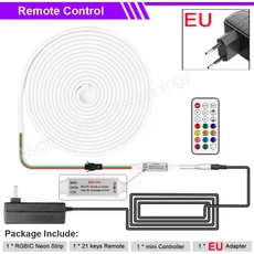 12V RGBIC 네온 LED 스트립 조명 Tuya WiFi 블루투스 리모컨 EU AU UK US 플러그 84LED/m 방수 1-5m 홈데코, 03 발광 Color2, 05 5m
