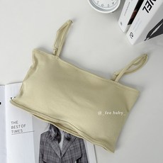 Fee Baby 韓系螺紋短版BRA小背心，無鋼圈內衣，內搭上衣，吊帶短板，平口內衣