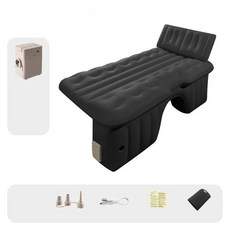 차량용 전동 에어매트리스 팽창식 두꺼운 에어쿠션 휴대용 수면 매트 여행에 적합, black pongee