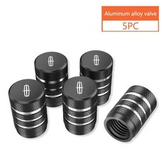 자동차 타이어 밸브 스템 캡 링컨 네비게이터 타운카 에비에이터 코르세어 알루미늄 휠 에어, 1. 5pc-black, 1개
