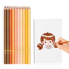 WOOMER Woomer 프로용 스킨 색연필 10개, 피부 색상