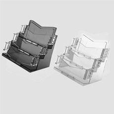 사무용품 투명 3단 카드명함 정리함 매장용 거치대 쓱템, 1개