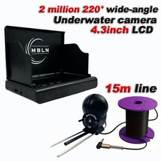 수중 낚시 카메라 광각 야간 투시경 얼음호수보트용 케이블 어군탐지기, 색상: 1. TYQ-4.3in-15m, 1개