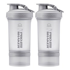 프로쉐이커 락앤락 쉐이크 보틀 600ml + 컨테이너 140ml, 매트그레이, 2개