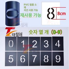 도색판 숫자 도색 0.5mmPVC15cm 도안 스텐 스텐실 공예용 숫자 플 얇은 09 C., 1개, PVC 0-9 숫자 8cm