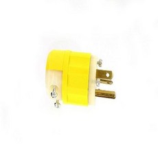 Leviton 20 Amp 125 볼트 스트레이트 블레이드 플러그 산업용 등급 접지 5366-CY 옐로우-화이트 109365, Leviton 20 Amp, 125 볼트, 스트레이트