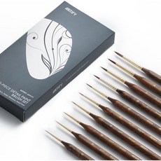 아티파이 익스트림 디테일 페인트 브러시 세트 위한 포함된 10개의 일러스트레이션 초미세 휴대용 가방이 미니어처 및 브러시 파인 세트 멀티 셰이프 페인팅을, 10Pcs