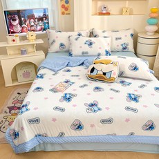 아동용 아이스 쿨링 여름 이불 귀여운 캐릭터 얇은 시원한 여름용 어린이 침대이불, 스타 스티치