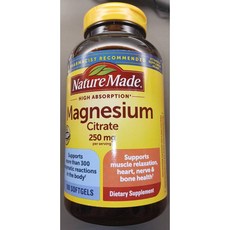 Nature Made 檸檬酸鎂 Magnesium Citrate 250mg 軟膠囊 (效期至2027/11) - 美國好市多代購, 180個