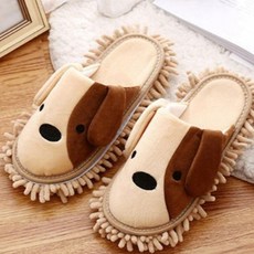 강아지 바닥 청소 걸레 실내화 슬리퍼, 핑크