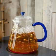 로젤 직화 내열 유리 티포트 블루 주전자 차우림기 ths+66381PL, 1개, 1ml, 1.5L