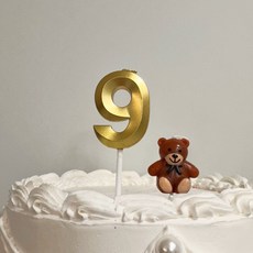 파티굿즈 빅 골드 숫자초 생일파티 기념일 100일 200일 300일 생일초 케이크, 1개, 숫자9