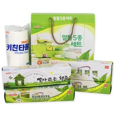 크린손 알뜰5종세트(키친타올+위생장갑+행주+지퍼팩+신선팩) 집들이선물 판촉물 행사용품 일회용품, 1개