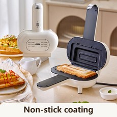 양면 가열 휴대용 샌드위치 메이커 접이식 그릴 붙지 않는 프라이팬 토스트 오븐 부리토 기계 핫도그 (색상-Non sti plate)
