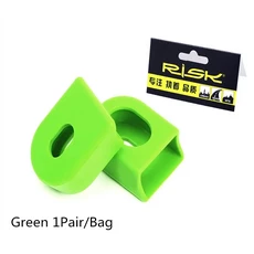 자전거 체인링크 RISK 실리콘 크랭크 암 보호 케이스 커버 MTB 산악 도로 크랭크셋 부트 프로텍터 슬리브 캡 액세서리 2 개, Green