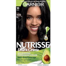 Garnier Nutrisse 영양 헤어컬러 크림, 블랙 10개(감초)
