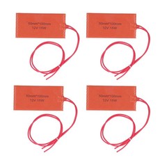 전기 담요 오일 드럼 12V 15W용 50mm x 100mm 실리콘 고무 히팅 패드 플렉시블 히터 매트 4개의 PCS