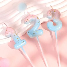 數字生日蛋糕蠟燭 123 漸層色蠟燭, 數字1, 1個