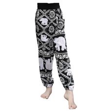 親子綿綢防蚊褲FS0025，輕薄透氣，可愛大象圖案，兒童防蚊褲，親子款，鬆緊腰