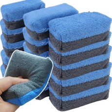 자동차 마이크로파이버 어플리케이터 스펀지 청소 왁스 크리스탈 연마 페인트 블록 섬유 타월 천 세차 1개 블루 그레이, 10pcs Blue Gray