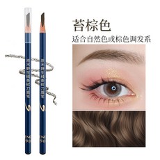 亨絲 原木野生線條砍刀眉筆 根根分明 持久 防水防汗 不暈染, 1個, 亨絲 砍刀眉筆【苔棕色】