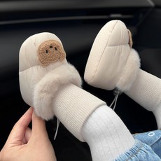 겨울 신발 신생아 보온 두꺼운 소프트솔, 내부 길이 11.5cm S 0-7개월, 카키, 1개