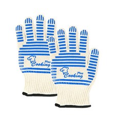 내열 안전장갑 S사이즈 2p 양쪽 방열장갑 홈베이킹 오븐 장갑 쿠킹플러스, 1개, 파란 줄무늬