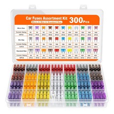JK 휴즈 300종 세트 자동차퓨즈 차량 휴즈세트 마이크로 미니 스텐다드 소형 중형 대형, 1세트