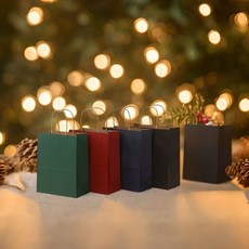 노리스 노리스 크라프트 쇼핑백 선물 답례품 포장 미니 무지 종이 가방, 와인