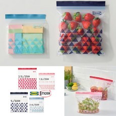 러블리마켓 지퍼백 세트 110매 다양한 중형 사이즈, 1세트