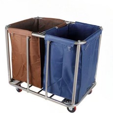 린넨카트 객실 세탁물 청소 구루마 접이식 수레, E. 블루 8관 보강재