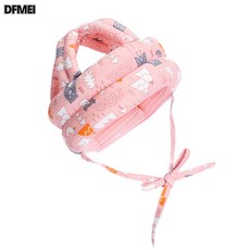 DFMEI 寶寶防摔護頭神器學走路嬰兒護頭枕兒童防摔護頭帽學步防摔帽, 1個, 防摔帽【粉色森林】透氣天絲款