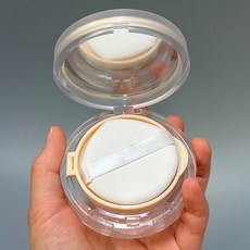 포포라운지 쿠션 팩트 케이스 diy 클리어 에어쿠션 공병 BB크림 화장품 용기, 1개, 원형무광투명