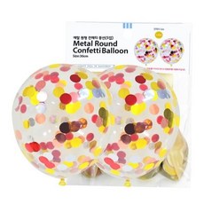 컨페티풍선 30cm 메탈원형 5입, 없음, 1