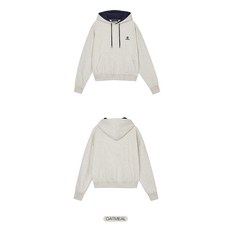 MuahMuah 縫綫組合帽衫 小標刺綉帽踢 刷毛 趙露思同款 正韓製