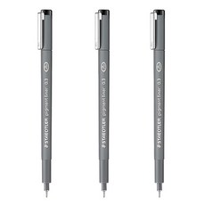 스테들러 피그먼트 라이너 308 잉크펜/드로잉, 0.3-검정, 3개입