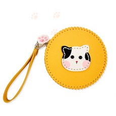 (TD) 원형 가죽 고양이 동전지갑 만들기 - 1인세트, 단품, 1개