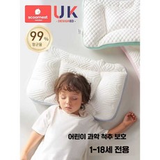 ON루트 베드기어 숙면 베개 경추 지지 메모리폼 낮은, 1개, 2-4cm 1-3세 냉온감 콩털 파모블루