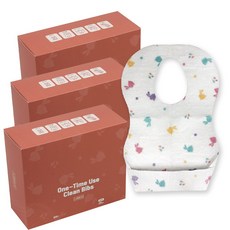 나와아기 유아 일회용 턱받이, 토끼, 20개입, 3개