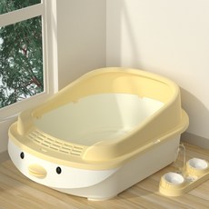 一件包邮猪猪猫砂盆猫大号封闭式猫厕所小号猫咪用品宠物批发家用, 1個, 卡通小号43*29*14（送铲子）