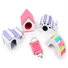 두두쇼핑몰샵 햄스터용 집꾸미기 장난감 햄스터은신처 햄스터놀이기구 햄찌하우스장난감, 다리 무지개